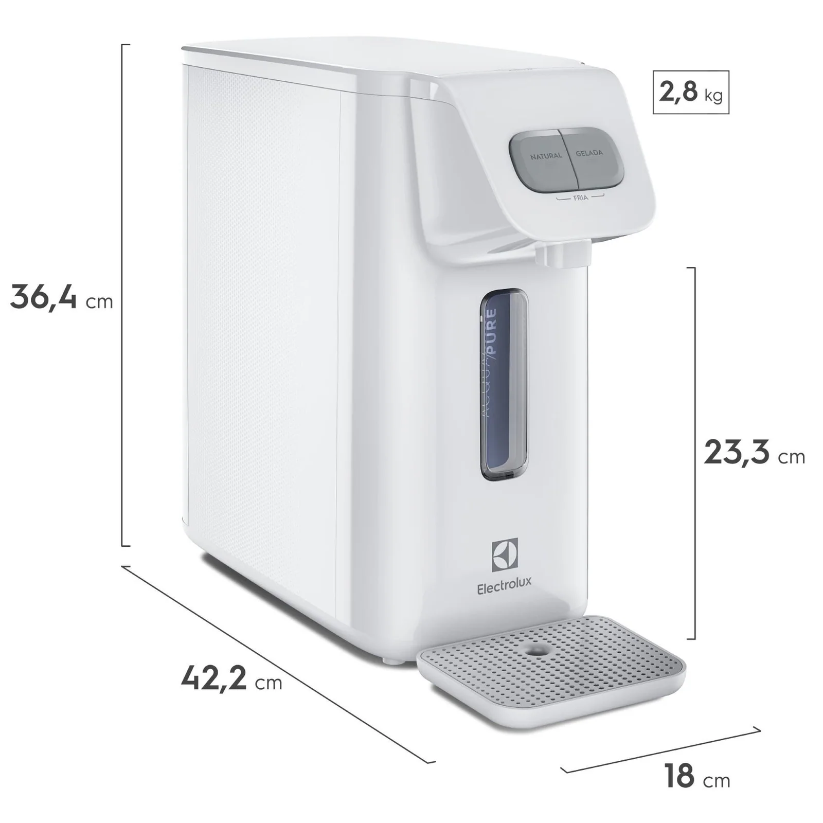 Purificador de Água Electrolux Gelada Fria e Natural Efficient Eletrônico PE15B Branco Bivolt - imagem 5