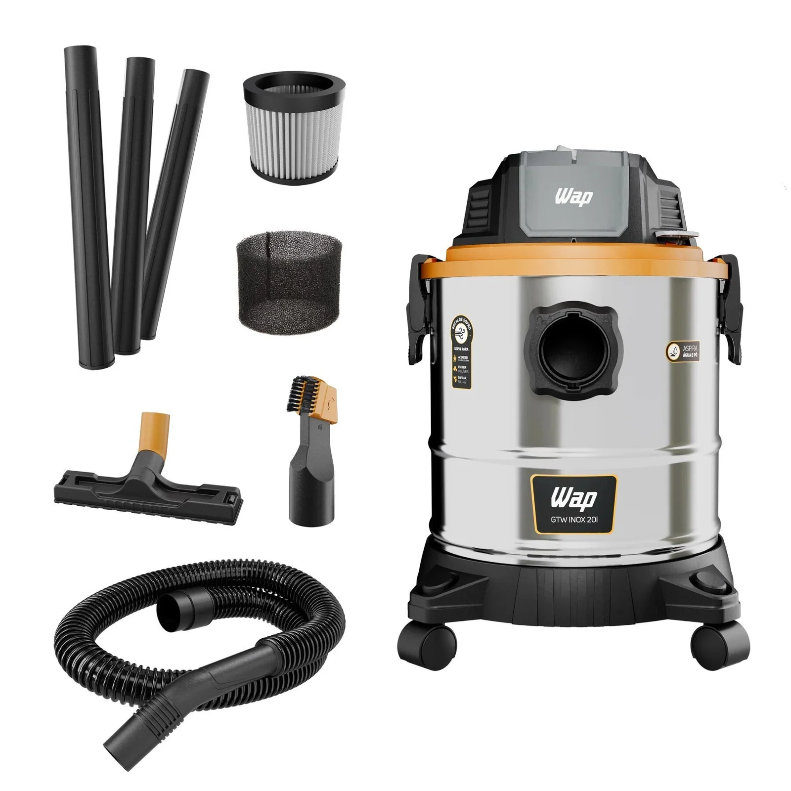 Aspirador de Pó e Água Wap GTW Inox 20i 1900W 220V - imagem 10