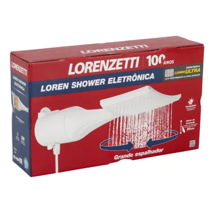 Chuveiro Elétrico Eletrônico 127V (110V) 5500w Branco Quadrado Loren Shower Lorenzetti - imagem 9