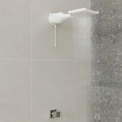 Chuveiro Elétrico Eletrônico 127V (110V) 5500w Branco Quadrado Loren Shower Lorenzetti - imagem 2