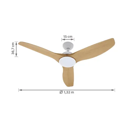 Ventilador de Teto com Controle Remoto Arteconfort Paraty com Led 3 Pás 132 cm Marrom Bivolt - imagem 2