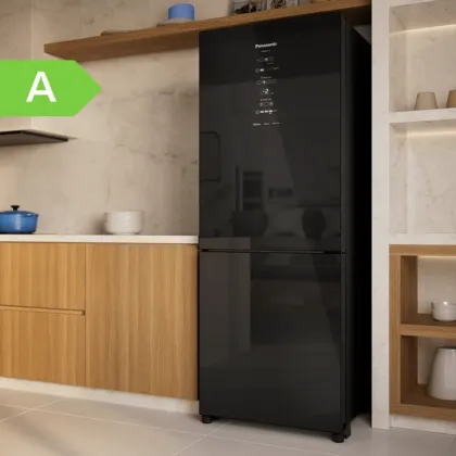 Geladeira Panasonic BB65 Espelhada Black Glass Inverse Frost Free 467 Litros Inverter NR-BB65GV7BC Bivolt - imagem 8